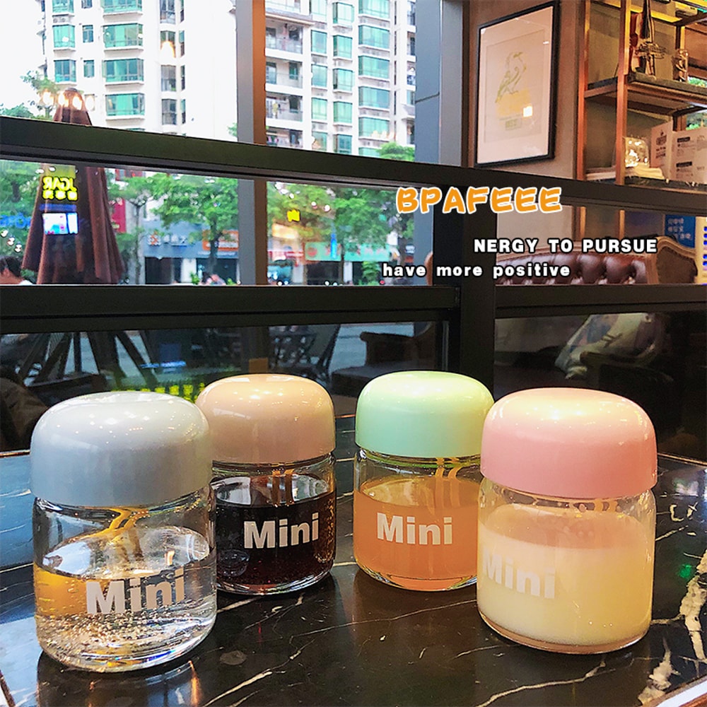 Portable Small Glass Water Bottle Mini Heat Resistant Cup With Hand Rope For Kids And Students 1