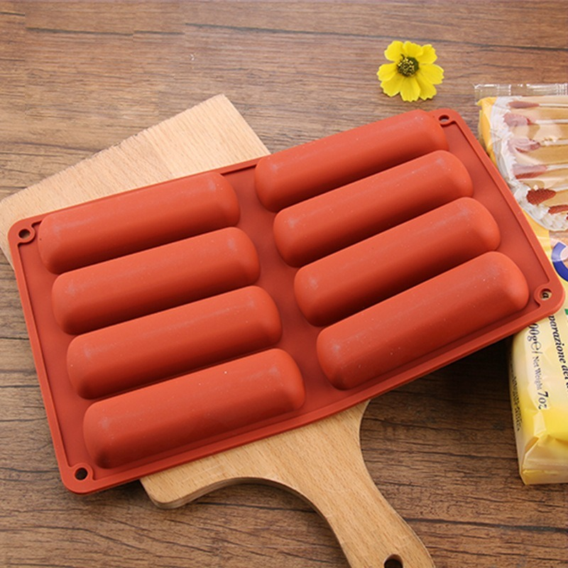 Cavity Silicone Mousse Cake Mold 3D Long Strip Silicone Baking Mold for French Desserts and Chocolate Molds