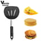 Wide Non Stick Pancake Turner Flexible Silicone Spatula With Stainless Steel Handle BPA Free Kitche 0