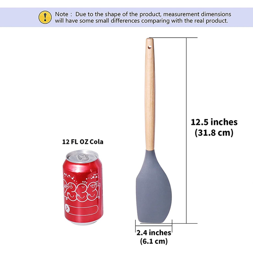 Silicone Butter Spatula NonStick Cream Baking Scraper Chocolate Smoother Wooden Heat Resistant Kitc 4