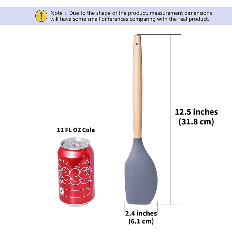 Silicone Butter Spatula NonStick Cream Baking Scraper Chocolate Smoother Wooden Heat Resistant Kitc 4