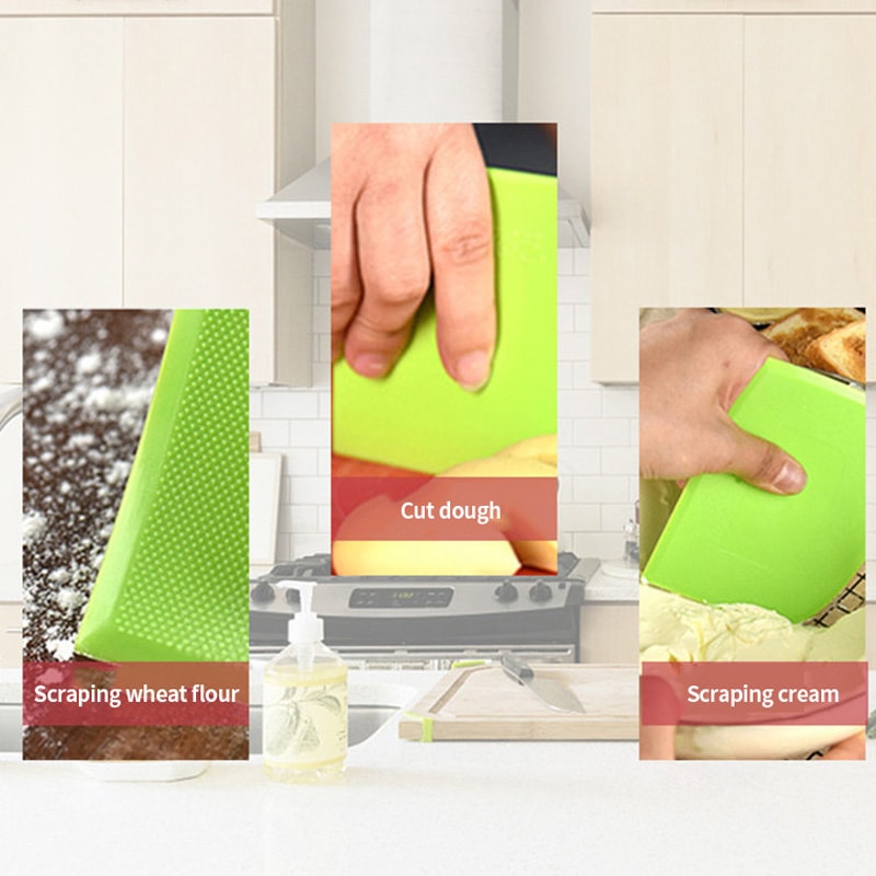 Smooth Edged Butter Scraper Plastic Cake Cream Spatula Dough Knife Essential Baking Tool For Home U 3