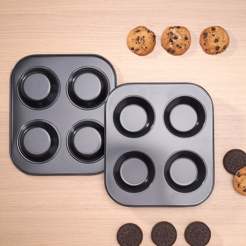 NonStick Cupcake Tray Holes Carbon Steel Baking Mold Muffin Cake Pan 2