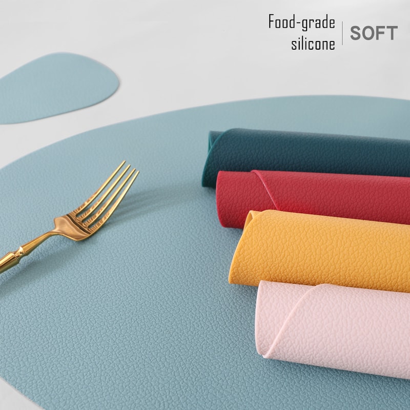 Silicone Placemat Table Mat Set Waterproof NonSlip Heat Insulation Washable Bowl Cup Coaster For Ki 1