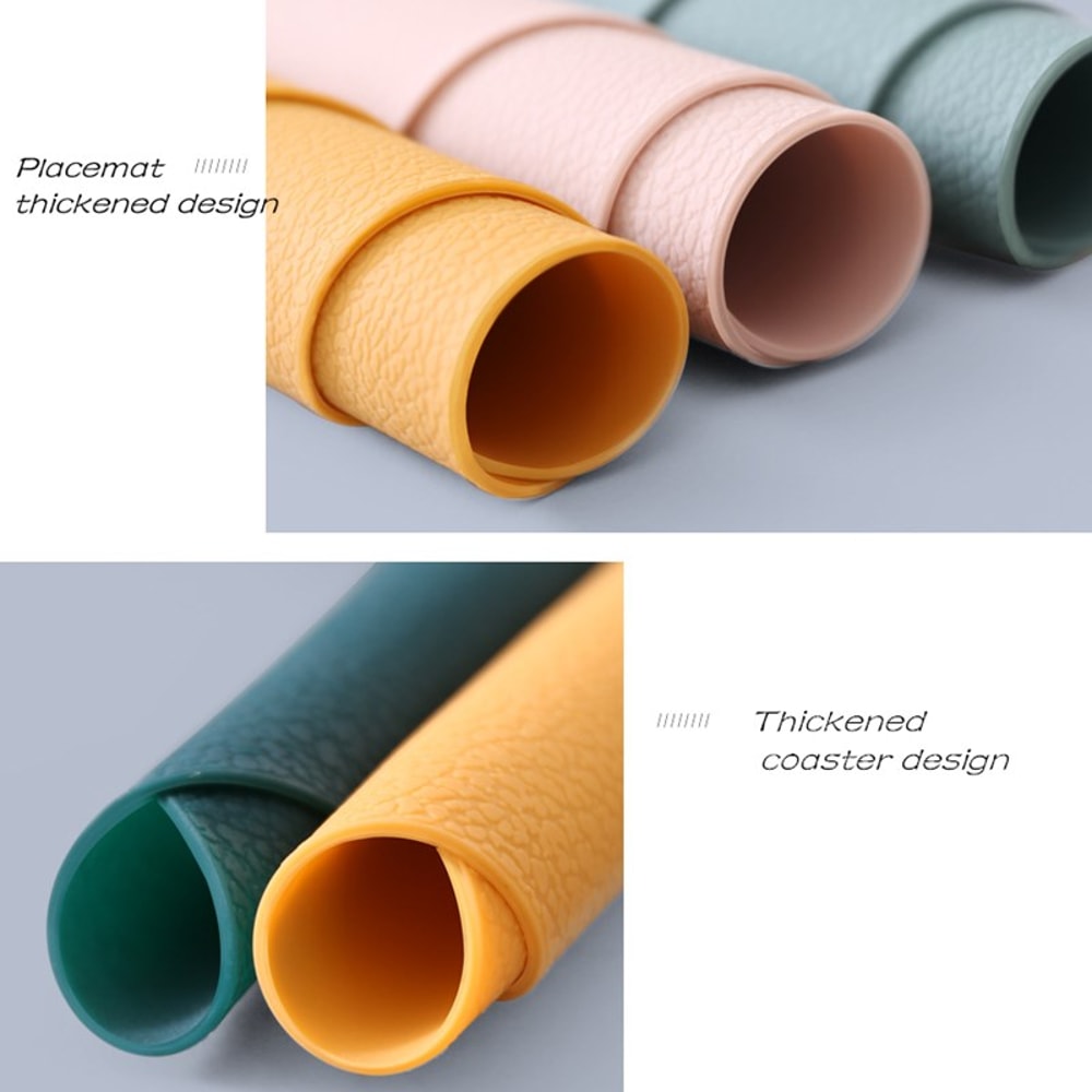 Silicone Placemat Table Mat Set Waterproof NonSlip Heat Insulation Washable Bowl Cup Coaster For Ki 3