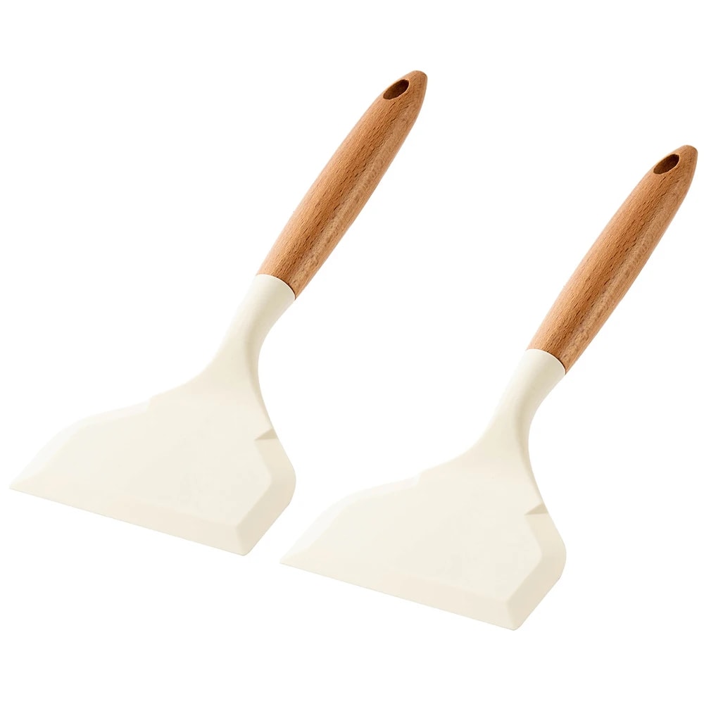 Wide Mouth Tamagoyaki Shovel Silicone Spatula NonStick Wooden Handle For Meat And Egg Frying Cookin 6