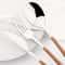 Imitation Wooden Handle Cutlery Set Stainless Steel Knife Fork Tea Spoon Western Tableware Dinnerwa 1