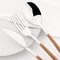 Imitation Wooden Handle Cutlery Set Stainless Steel Knife Fork Tea Spoon Western Tableware Dinnerwa 1