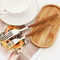Imitation Wooden Handle Cutlery Set Stainless Steel Knife Fork Tea Spoon Western Tableware Dinnerwa 4