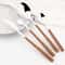 Imitation Wooden Handle Cutlery Set Stainless Steel Knife Fork Tea Spoon Western Tableware Dinnerwa 5
