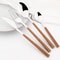 Imitation Wooden Handle Cutlery Set Stainless Steel Knife Fork Tea Spoon Western Tableware Dinnerwa 5