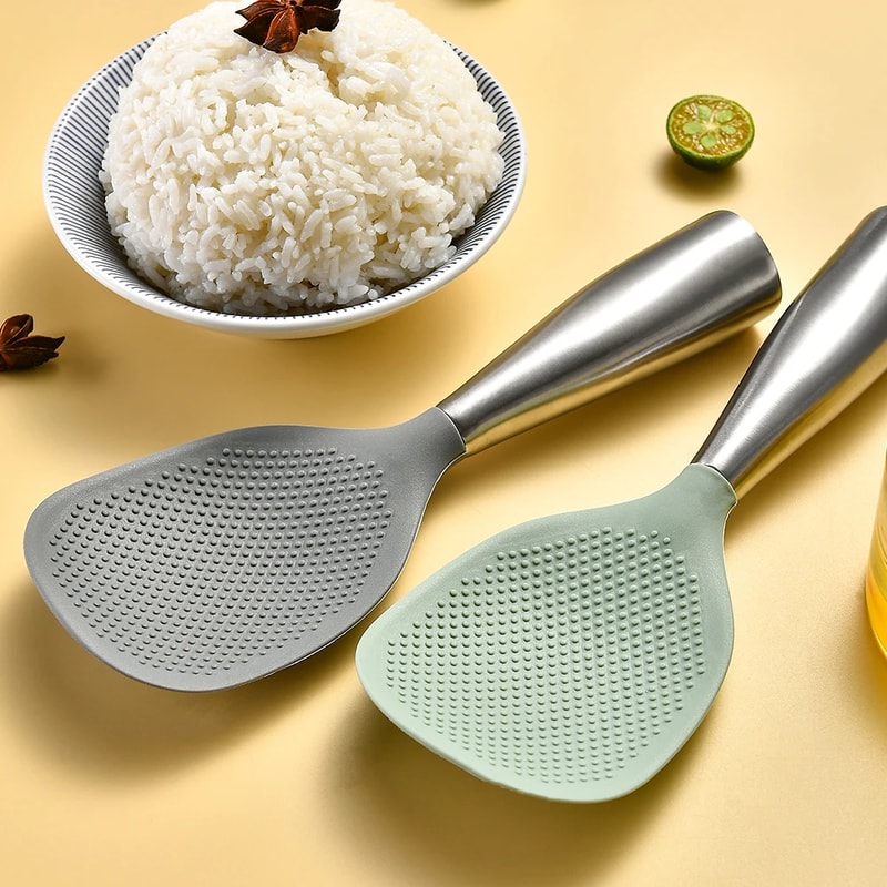 Silicone Cooking Spoon Antiscalding Nonstick Hightemperatureresistant Spoon For Pot Rice 2