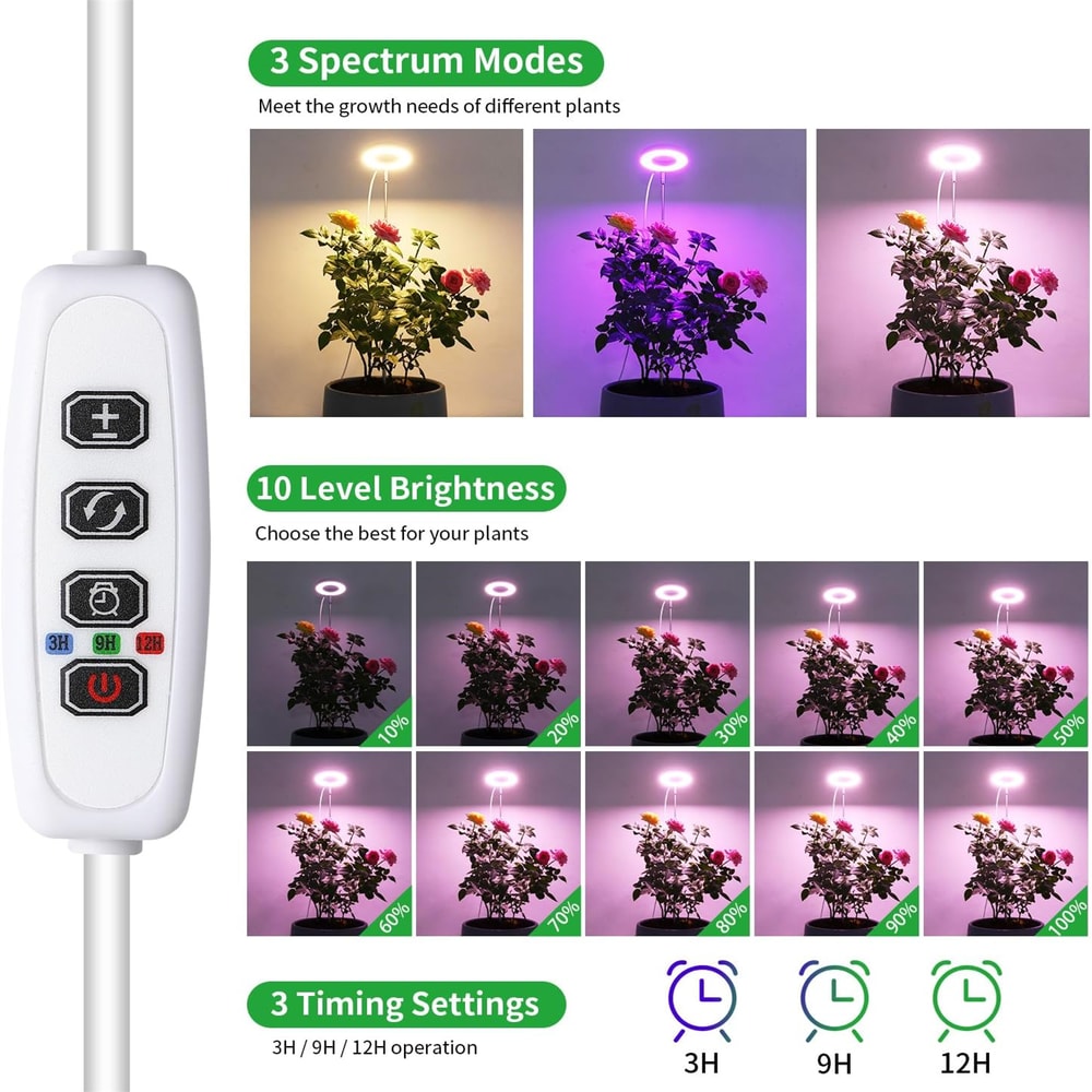 USB Angel Ring Grow Light Phytolamp For Plants With Control Full Spectrum Clip Phyto Lamp For Home 5