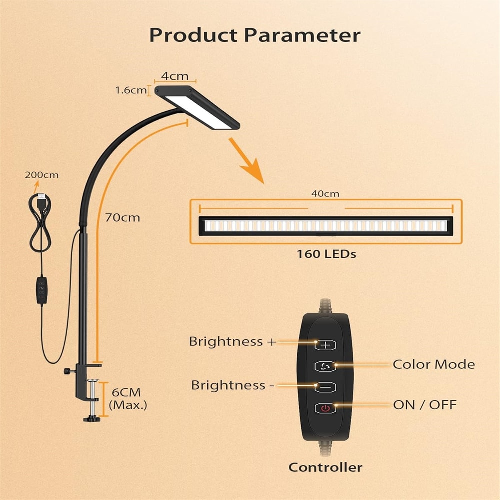 USB Desk Lamp For Office And Study Stepless Dimmable Screen Lamp LED Monitor Light Bar 4