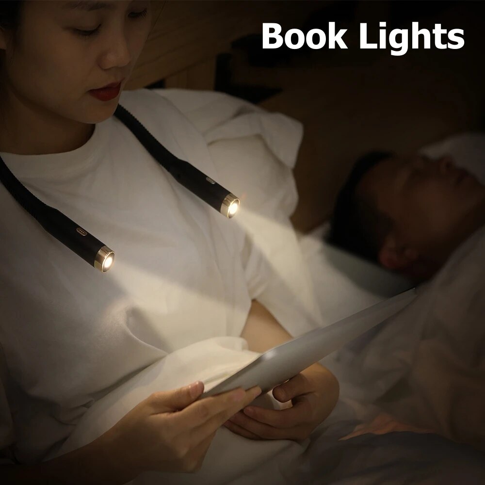 Portable Neck LED Reading Light USB Rechargeable Bendable Book Light For Bedtime Reading 1