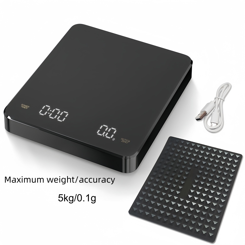 Professional Highprecision Electronic Coffee Scale LED Display USB Timing Waterproof Pad Coffee Acc 7