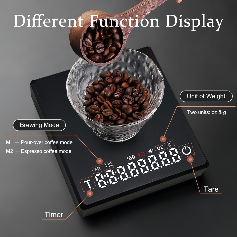 Professional Kitchen Coffee Tools Mini Electronic Coffee Scale Smart Precision USB Silicone Pad High Quality