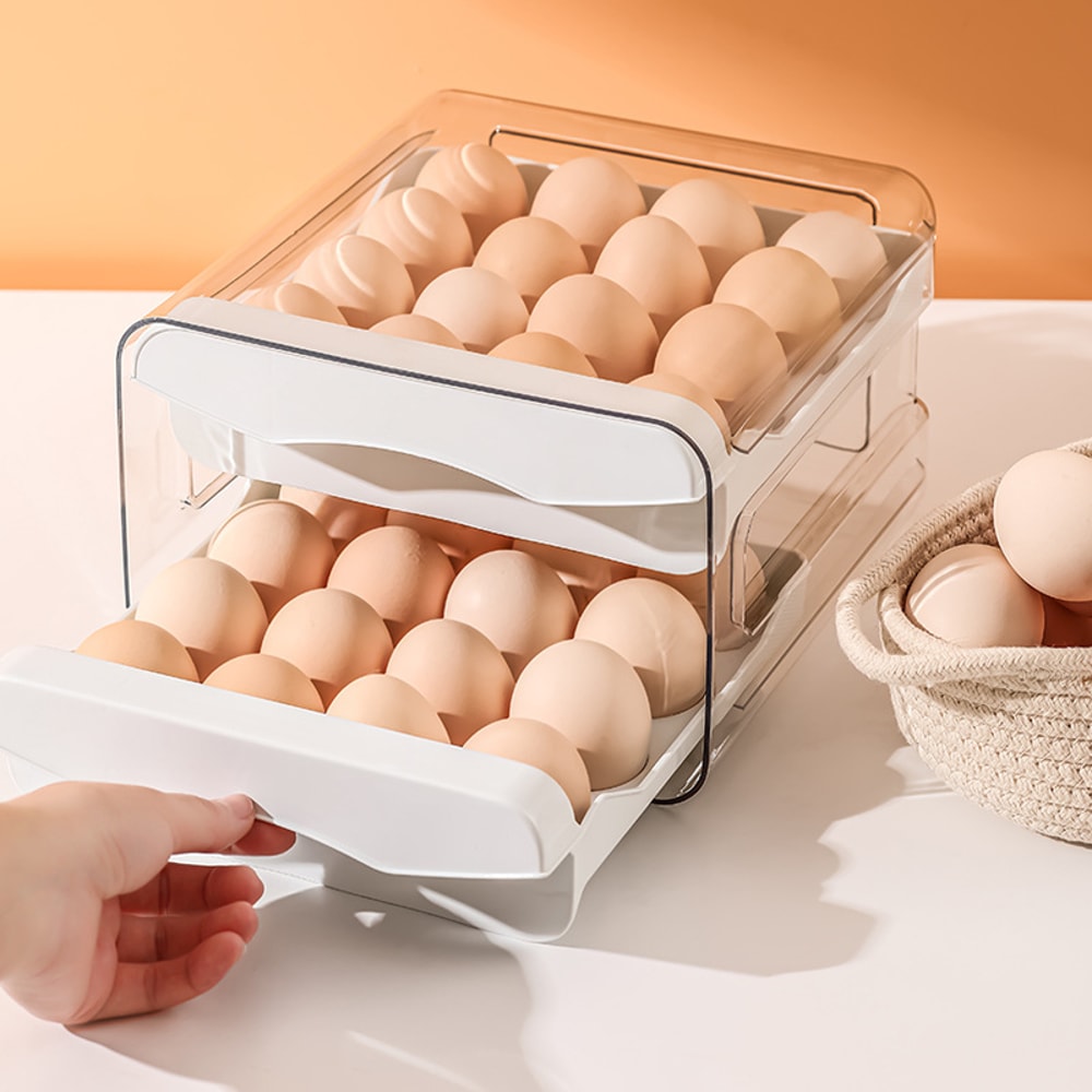 Egg Basket Container Organizer Automatic Scrolling Egg Rack Holder Rolldown Refrigerator Egg Dispen 1