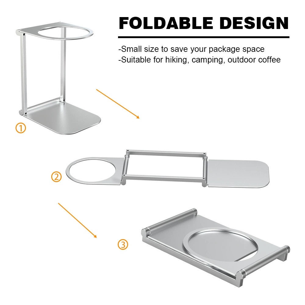 Foldable Coffee Stand, Lightweight Drip Filter Coffee Stand, Aluminum Alloy Coffee Machine Stand for Outdoor Use
