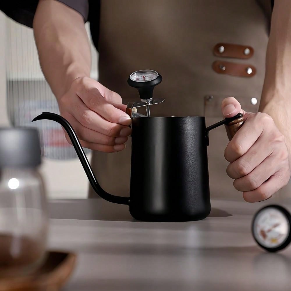 Coffee Pot Thermometer Stainless Steel Clip-on Accurate Milk Bottle Temperature Measurement for Coffee Lovers