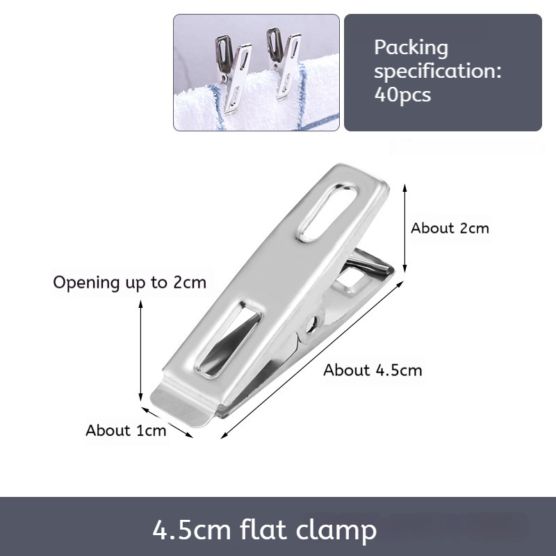 Stainless Steel Clothes Pegs Windproof Hang Pins Metal Clamps for Washing Line