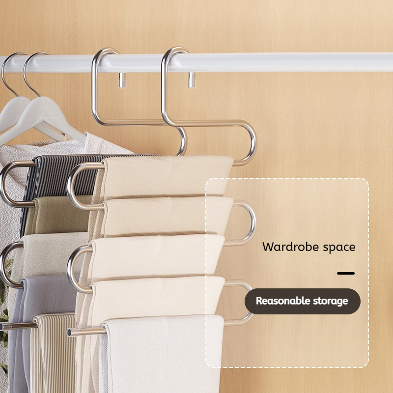 Multi-functional Layers Clothes Hangers Non-slip Pant Storage Rack for Clothing and Organization