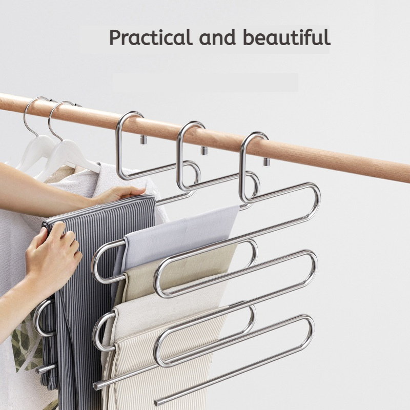 Multi-functional Layers Clothes Hangers Non-slip Pant Storage Rack for Clothing and Organization