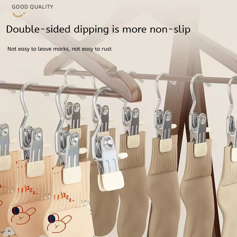 Portable Hanging Clothes Clip Stainless Steel Clothespins Laundry Clothes Pegs Hook Wardrobe Organi 4