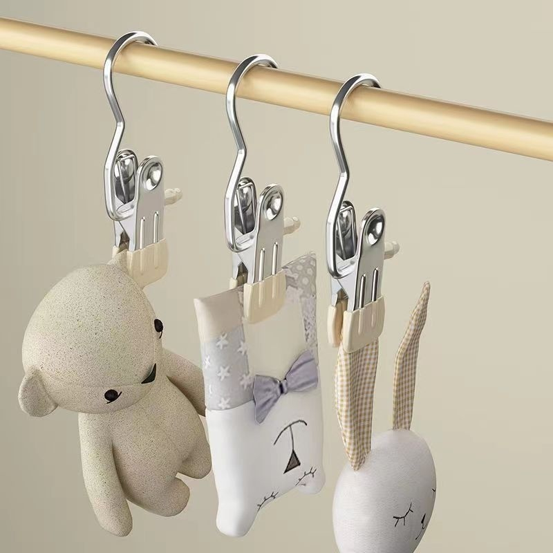 Portable Hanging Clothes Clip Stainless Steel Clothespins Laundry Clothes Pegs Hook Wardrobe Organi 5