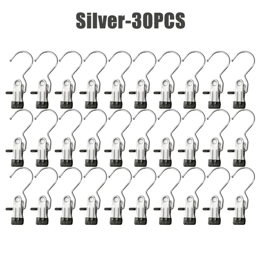 Portable Hanging Clothes Clip Stainless Steel Clothespins Laundry Clothes Pegs Hook Wardrobe Organi 7
