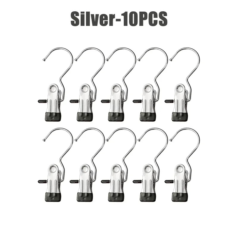 Portable Hanging Clothes Clip Stainless Steel Clothespins Laundry Clothes Pegs Hook Wardrobe Organi 6
