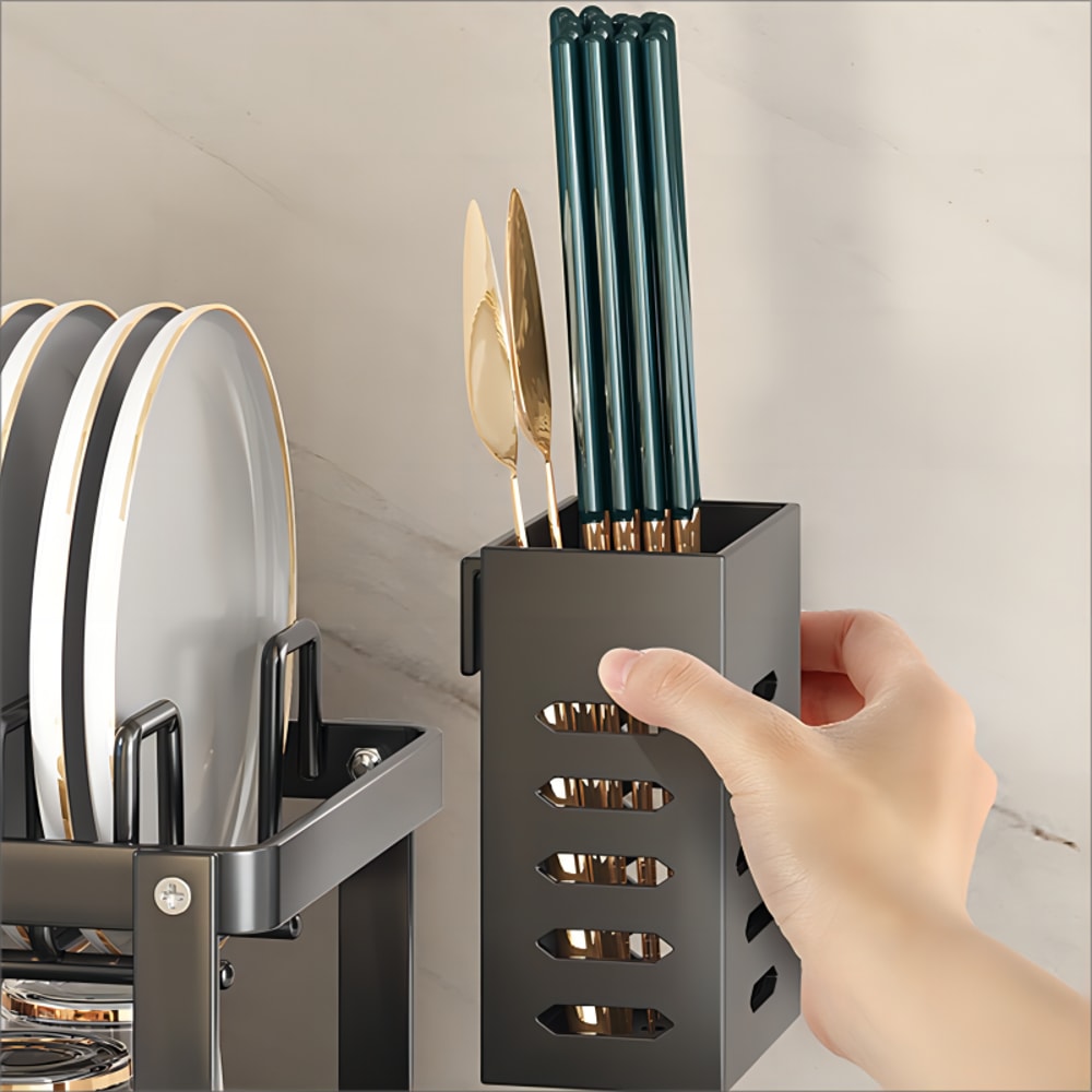 Stainless Steel Dish Drying Rack Adjustable Kitchen Plates Organizer With Drainboard Over Sink Stor 3