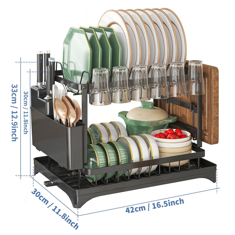 Kitchen Dish Drying Rack Bowl Drainer Storage Rack For Knife Fork Tableware Chopsticks Water Cup 3