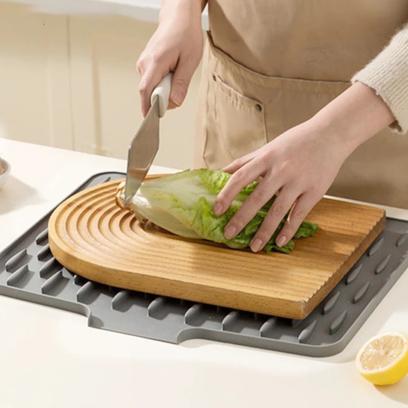 Kitchen Silicone Drain Mat For Sink Fruit And Vegetable Dish Draining Drying Mat Household Countert 2