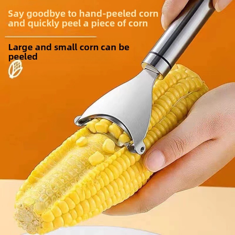 Practical Kitchen Corn Thresher Stainless Steel Corn Peeler Fishing Corn Cutter Tool 1