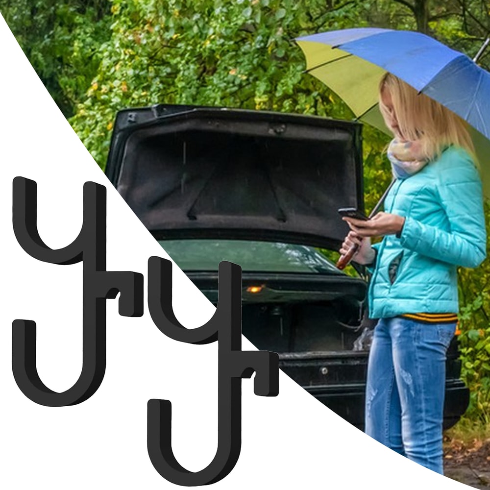 Car Umbrella Hook Trunk Mount Hanger Clip Storage For Seat Visor Backseat Stroller Truck Wheelchair 4