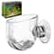 Aquarium Glass Plant Pot With Suction Holder Acrylic Aquatic Plant Cup Feeding Container Stand For 6