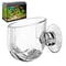 Aquarium Glass Plant Pot With Suction Holder Acrylic Aquatic Plant Cup Feeding Container Stand For 6