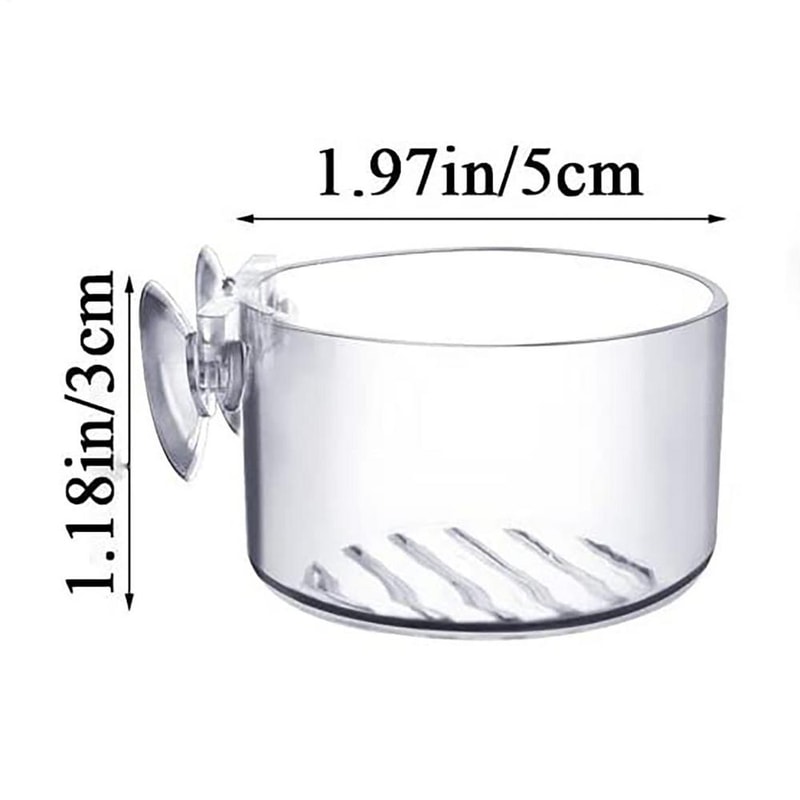 Aquarium Glass Plant Pot With Suction Holder Acrylic Aquatic Plant Cup Feeding Container Stand For 5