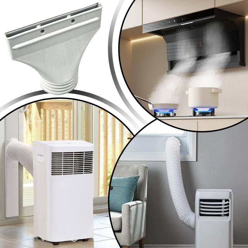 Plastic Flat Exhaust Nozzle Adapter For Window Air Vent Exhaust Pipe Connector For Air Conditioning 4