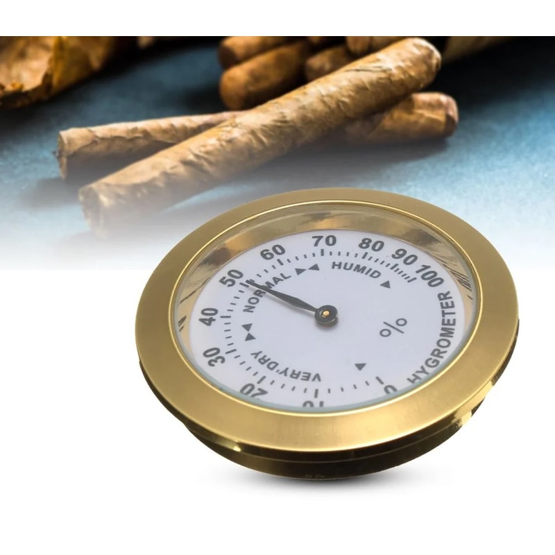 Moisture Meter For Cigar Tobacco Humidors With Glass Lens And Humidity Gauge 0