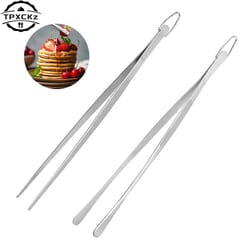 stainless steel tweezers for cooking, bbq, and bartending extra-long fine tongs for kitchen use
