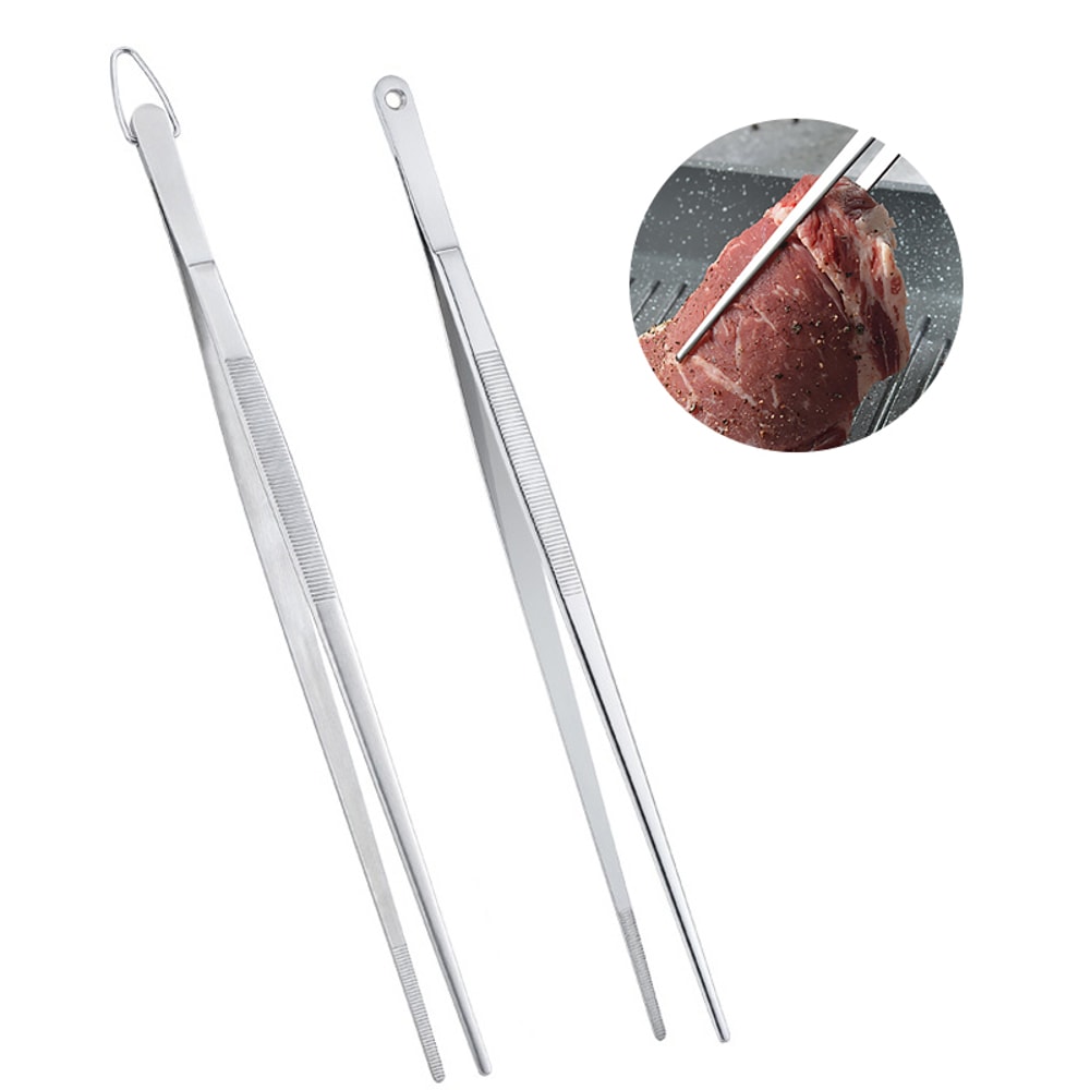 Stainless Steel Tweezers For Cooking BBQ And Bartending ExtraLong Fine Tongs For Kitchen Use 4