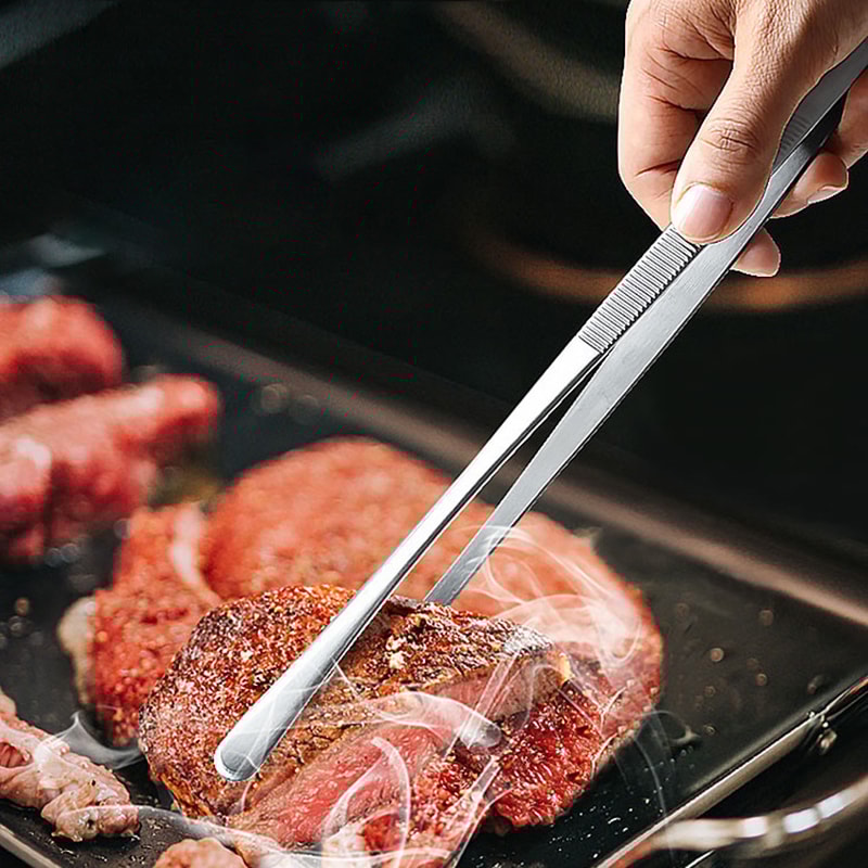 Stainless Steel Tweezers For Cooking BBQ And Bartending ExtraLong Fine Tongs For Kitchen Use 2