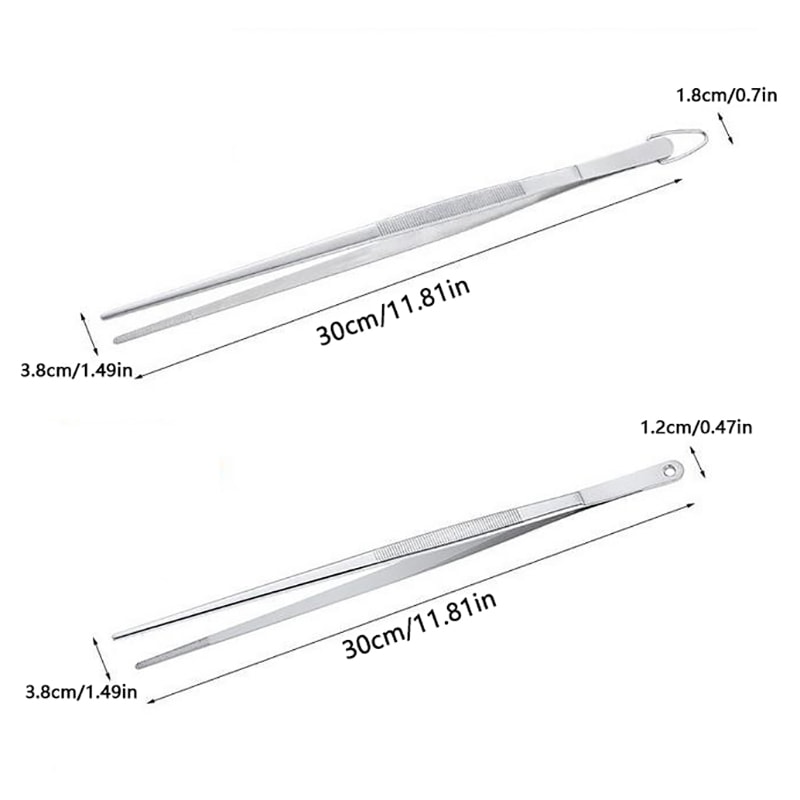 Stainless Steel Tweezers For Cooking BBQ And Bartending ExtraLong Fine Tongs For Kitchen Use 5