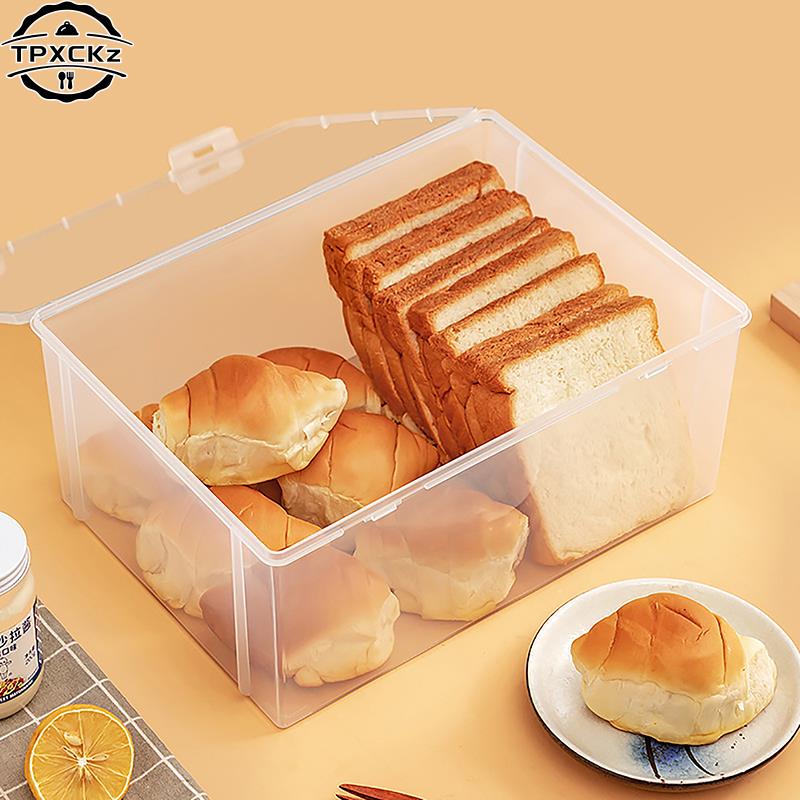 Airtight Bread Box, Kitchen Dispenser for Bread and Cake, Clear Refrigerator Storage Container