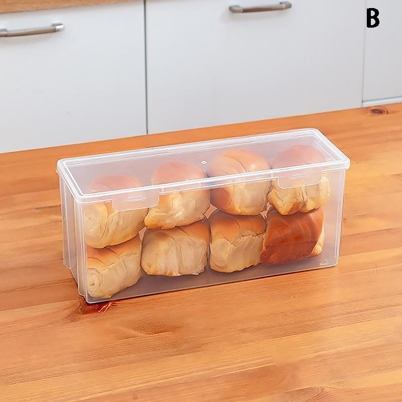 Airtight Bread Box, Kitchen Dispenser for Bread and Cake, Clear Refrigerator Storage Container