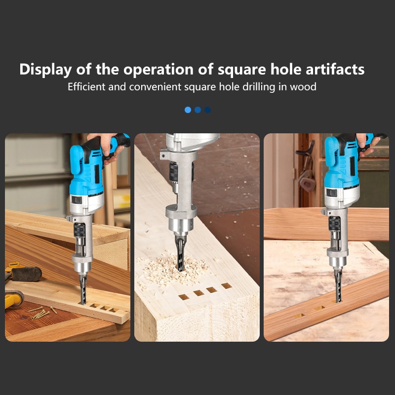 Professional Square Hole Drill Bit Adapter, Joint Mortiser Attachment, Drill Bit Fixing Bracket