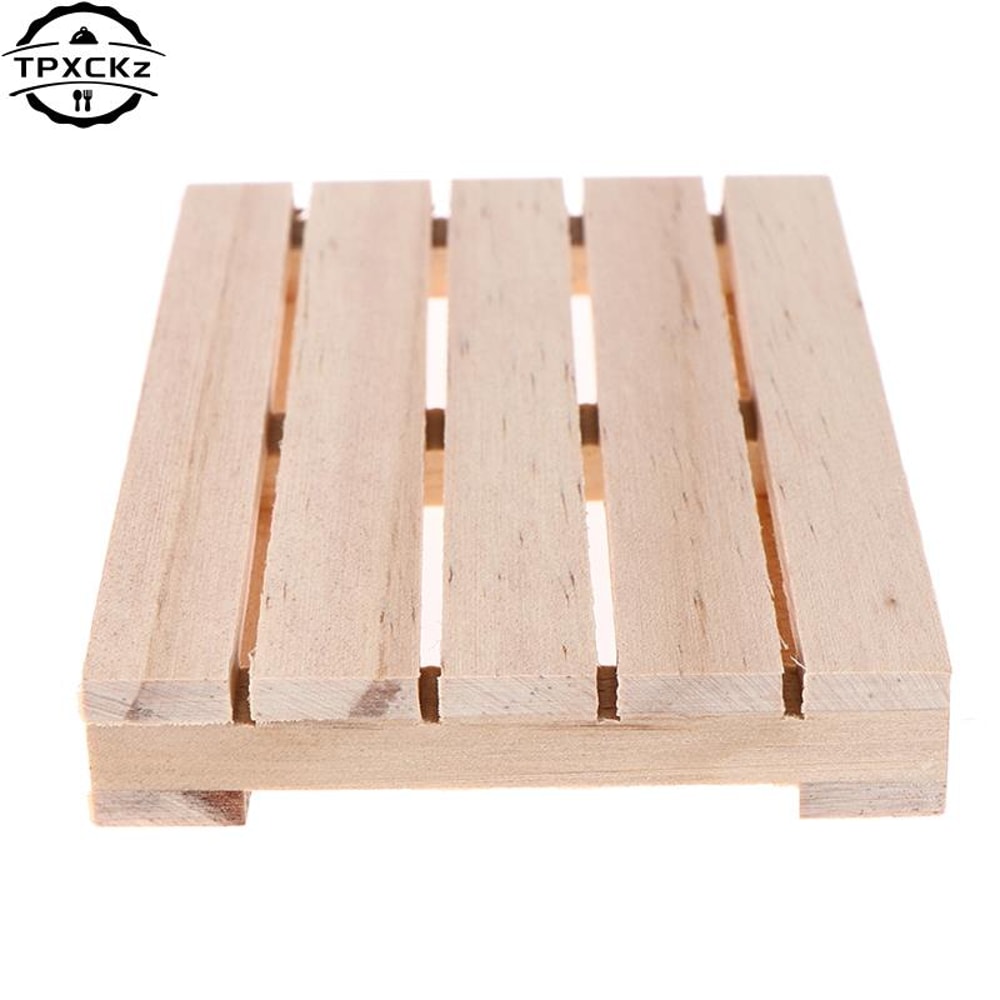 Wooden Pallet Coasters, Mini Beverage Coasters for Hot and Cold Drinks, Flower Pot Cushion