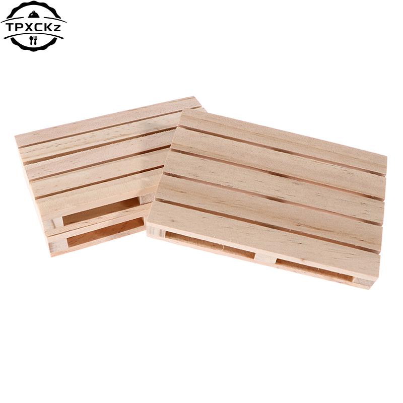 Wooden Pallet Coasters, Mini Beverage Coasters for Hot and Cold Drinks, Flower Pot Cushion